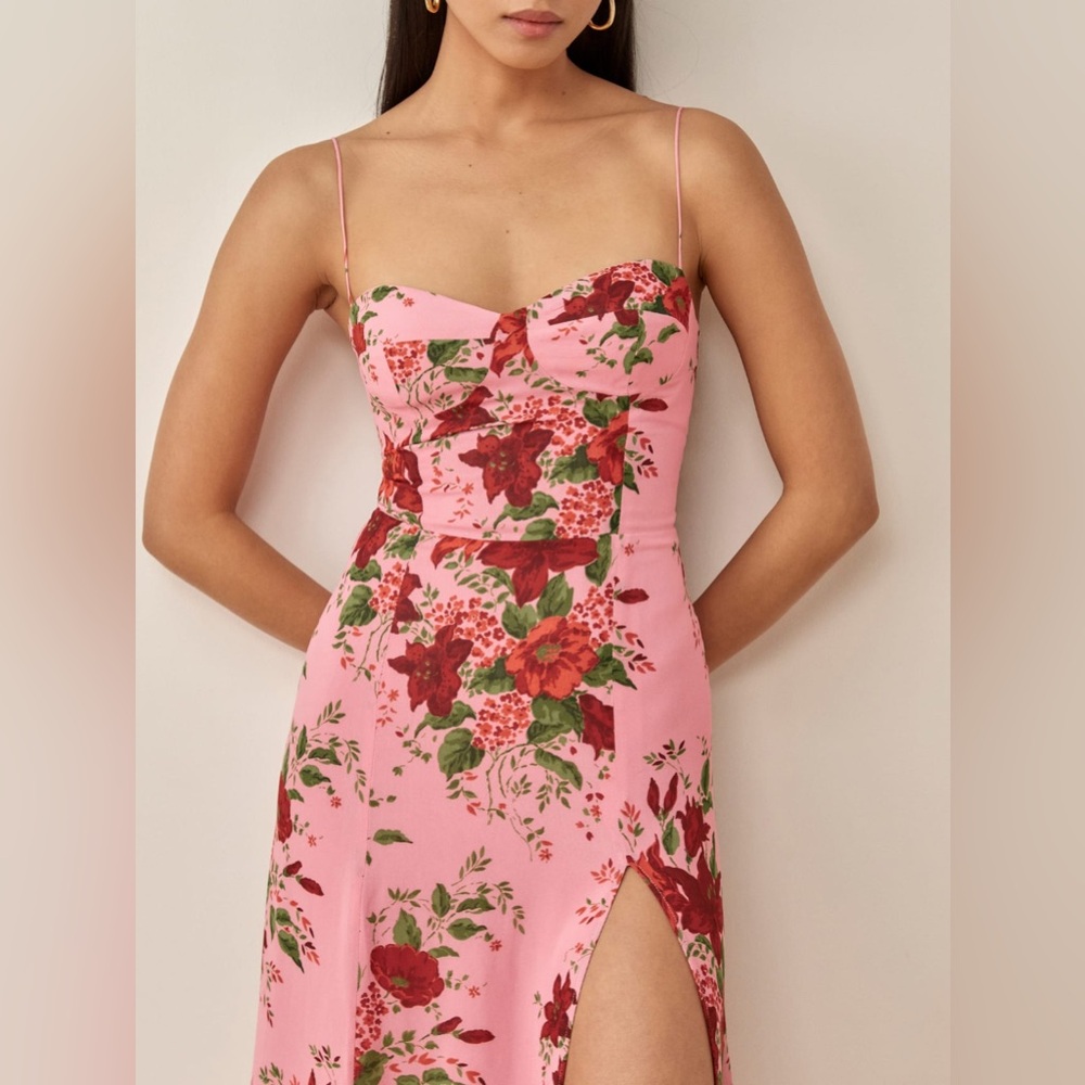 Reformation Pink Floral Midi Dress - Picture 3 of 4